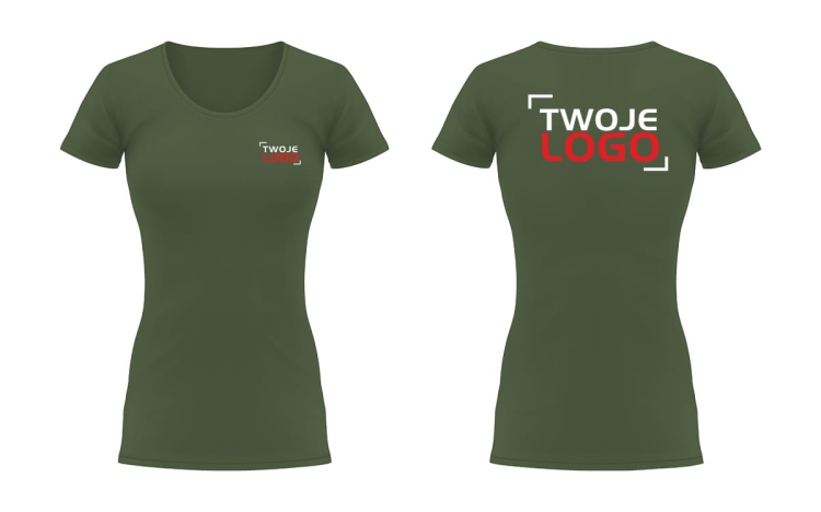 T-shirt firmowy damski – przód i tył