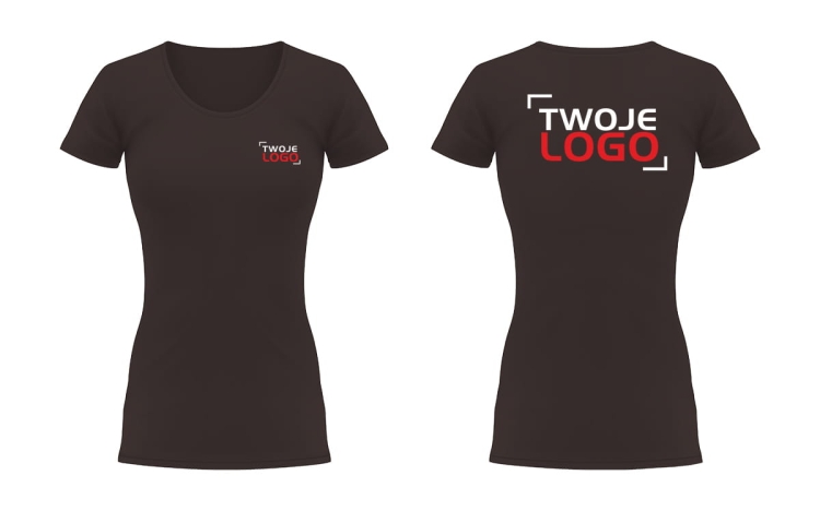 T-shirt damski z nadrukiem logo – 170 g/m²