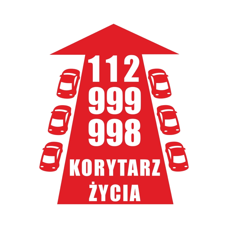 Naklejka KORYTARZ ŻYCIA na auto czerwona Oracal