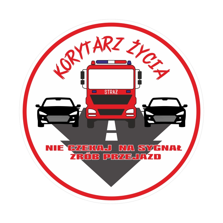 Naklejka KORYTARZ ŻYCIA czerwona na samochód