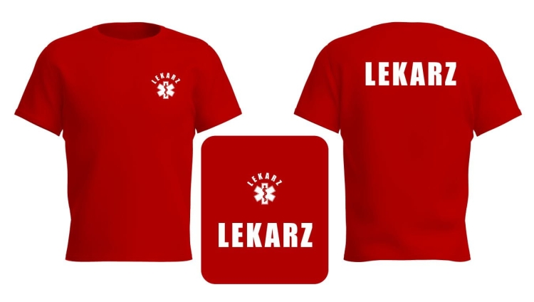 Koszulka z nadrukiem LEKARZ