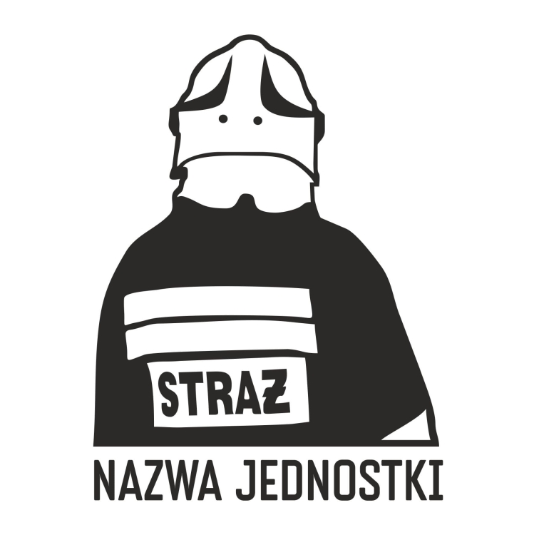 Naklejka STRAŻAK z nazwą jednostki 10x13 cm