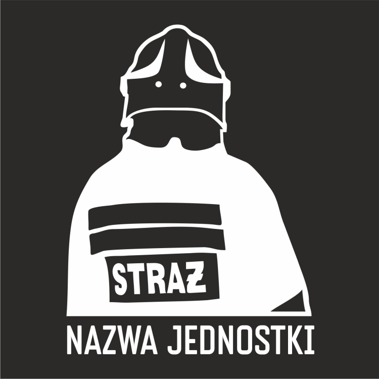Naklejka STRAŻAK 10x13 cm – kolor czarny czerwony biały