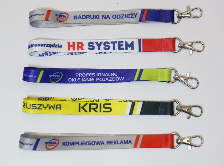 Krótkie smycze reklamowe dla firmy, klub sportowy, event
