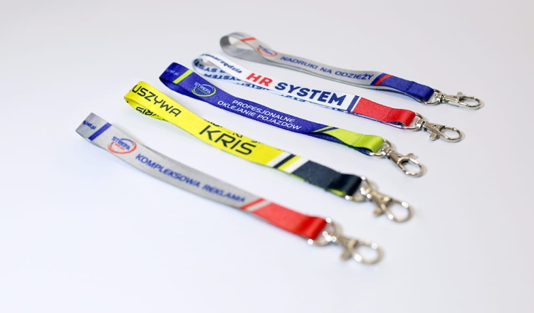 Krótkie smycze reklamowe dla firmy, klub sportowy, event