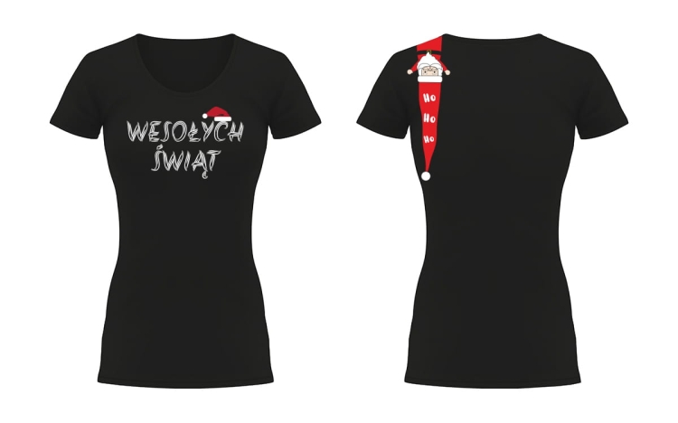 T-shirt damski Mikołaj Wesołych Świąt