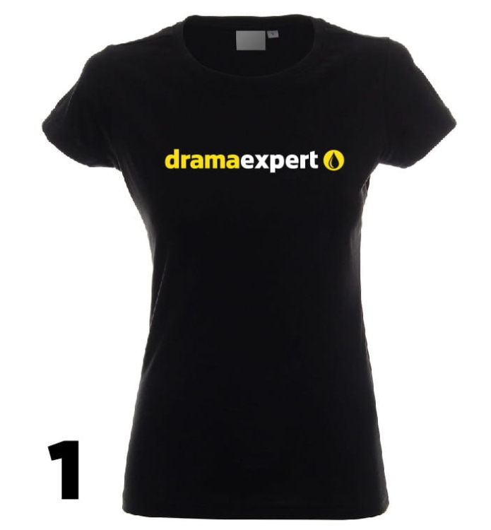 T-shirt damski drama expert czarna