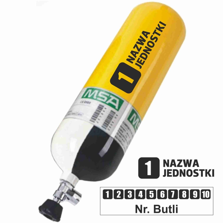 Oznakowanie butli OSP PSP – numer butli 3,8 cm