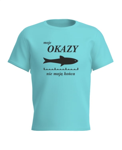 koszulka męska na ryby jasnoniebieska