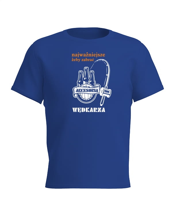 T-shirt prezent dla wędkarza niebieska
