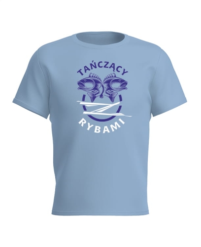 koszulka na prezent dla wędkarza błękitna