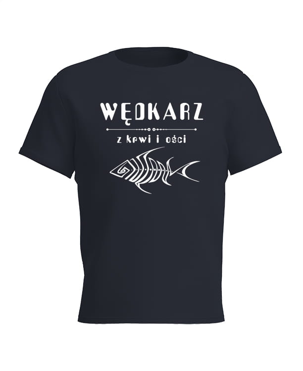 T-shirt na ryby granatowa