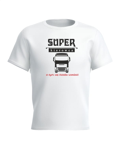 koszulka męska super kierowca biała