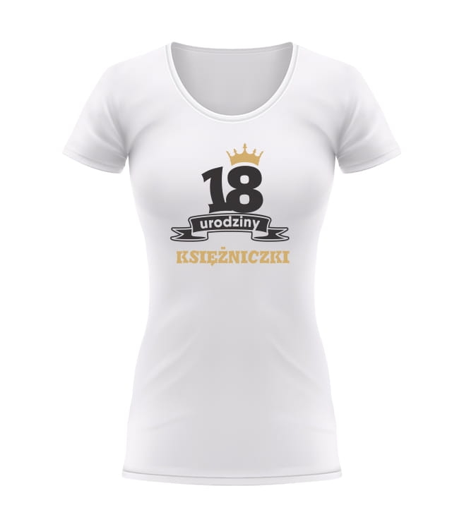 koszulka damska 18 urodziny księżniczki biała
