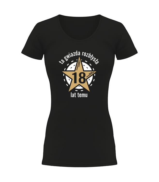 koszulka damska prezent 18 urodziny czarna