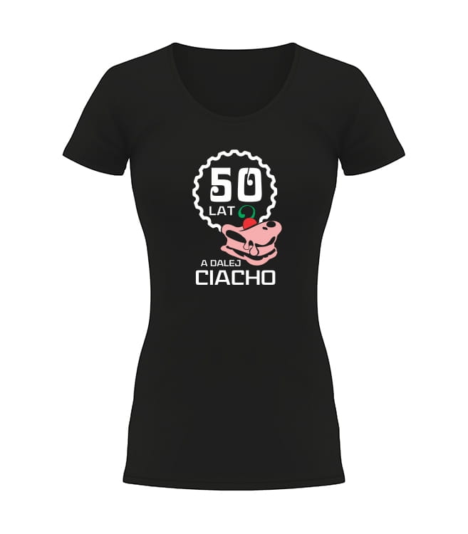 koszulka damska 50 lat a dalej ciacho czarna