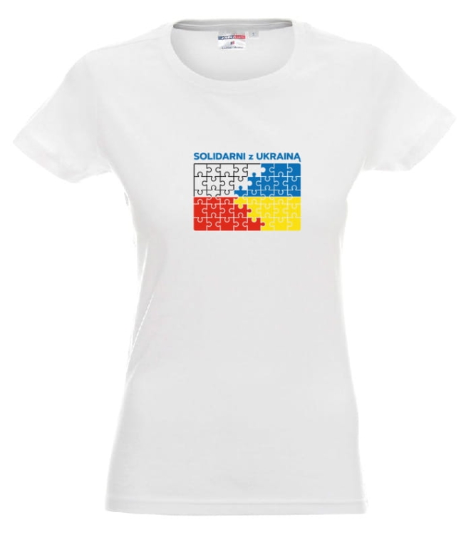 T-shirt damski Polska Ukraina puzzle