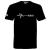 Czarny T-shirt STRAŻ – linia EKG i personalizacja z przodu