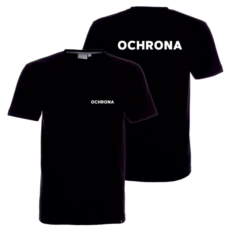 Koszulka unisex OCHRONA – czarny T-shirt