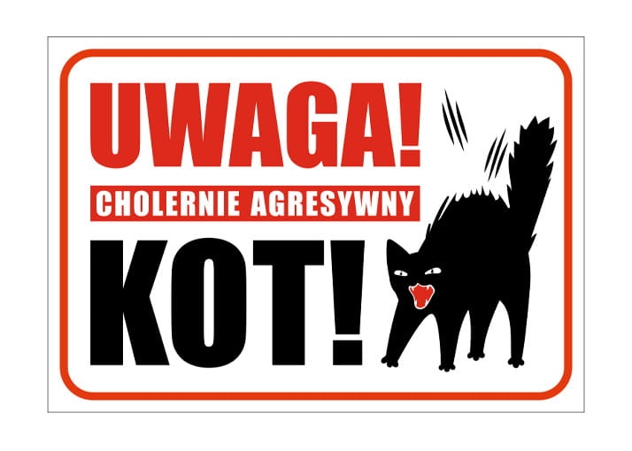uwaga kot tabliczka