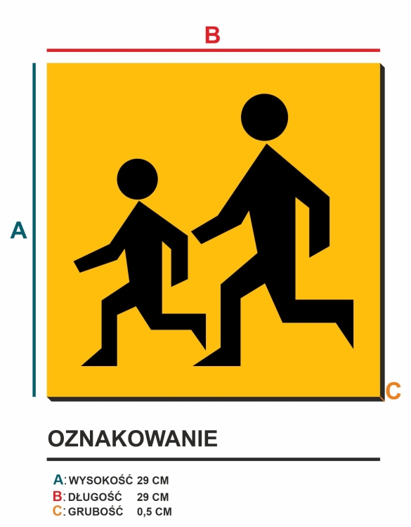 Znak drogowy Uwaga dzieci 29x29 cm