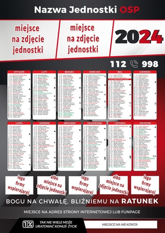 Kalendarz Państwowa Straż Pożarna PSP