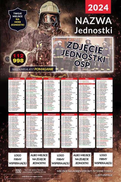 Kalendarz Państwowa Straż Pożarna PSP