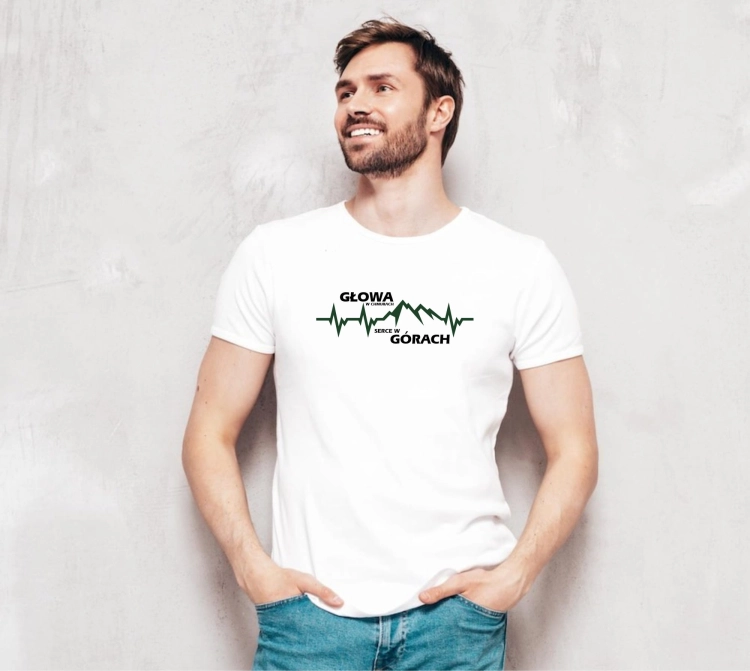 T-shirt biały wędrówka górska