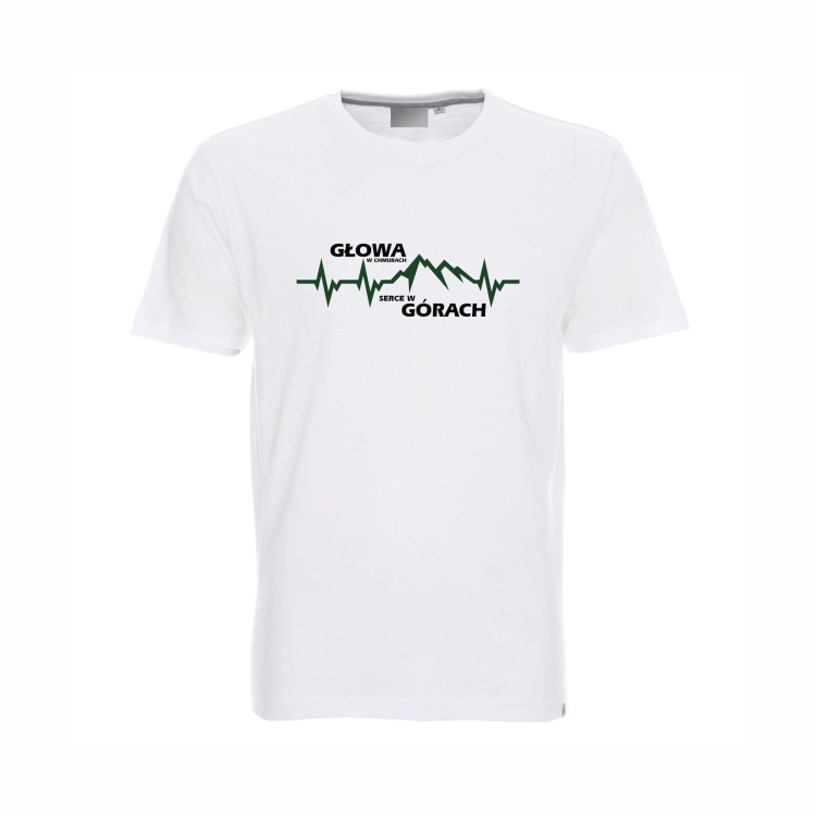 Koszulka biała głowa w chmurach