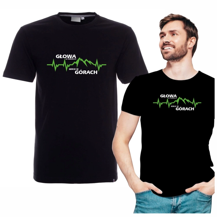 Koszulka czarna wędrówka górska