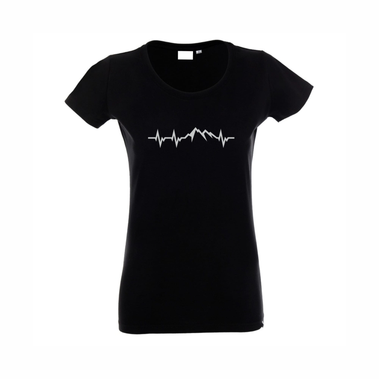 T-shirt damski czarny góry
