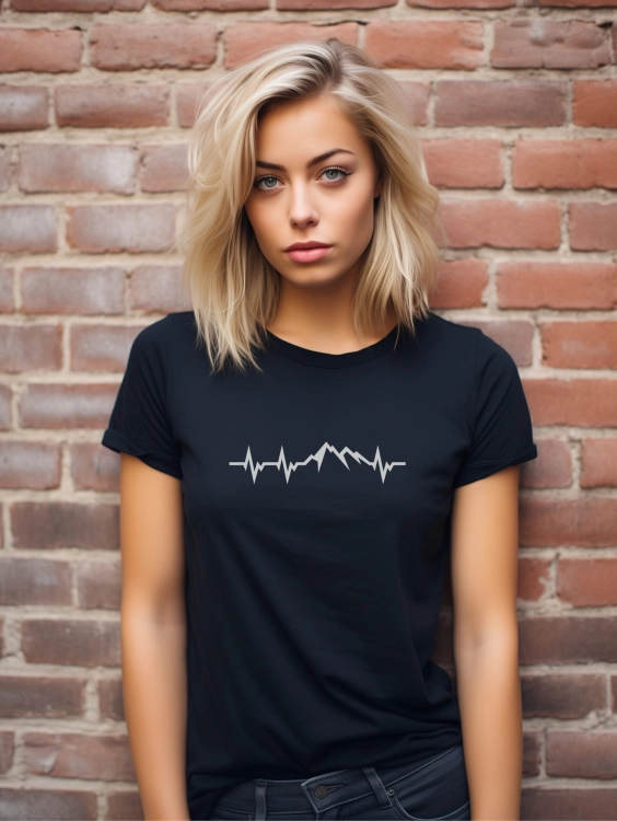 T-shirt czarny damski góry
