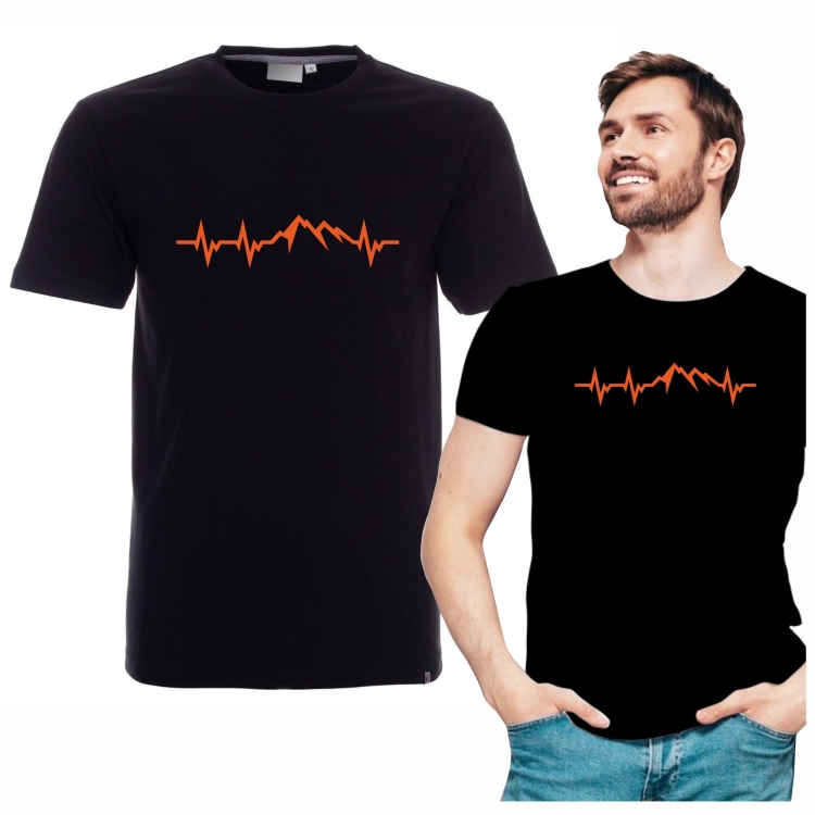 T-shirt czarny góry EKG