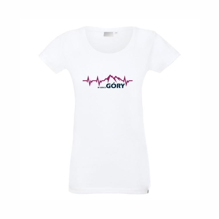 T-shirt biały damski w sercu góry