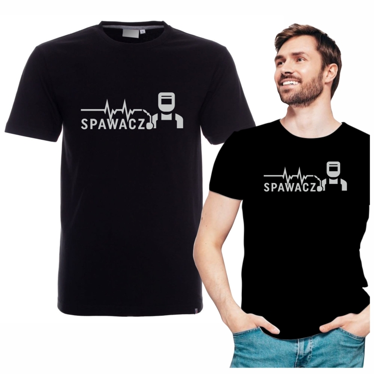 Koszulka czarna dla spawacza linia życia
