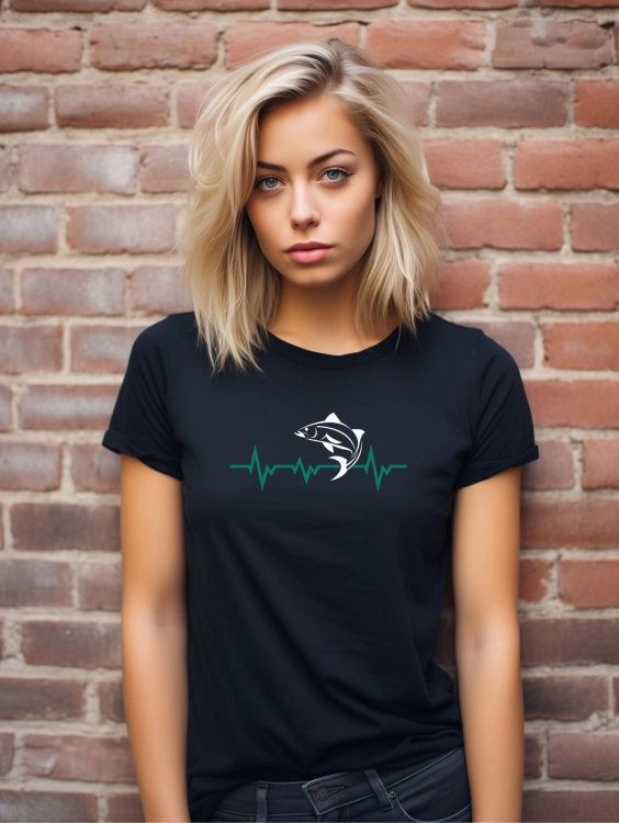 Koszulka czarna dla wędkarki