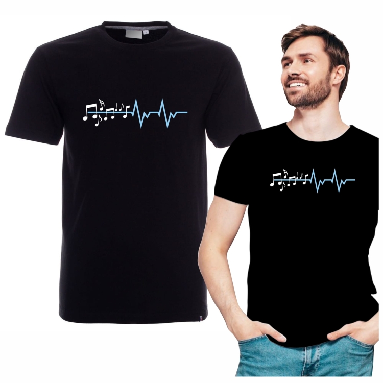 T-shirt czarny męski dla melomana