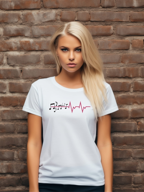 T-shirt biały damski dla pasjonatki muzyki