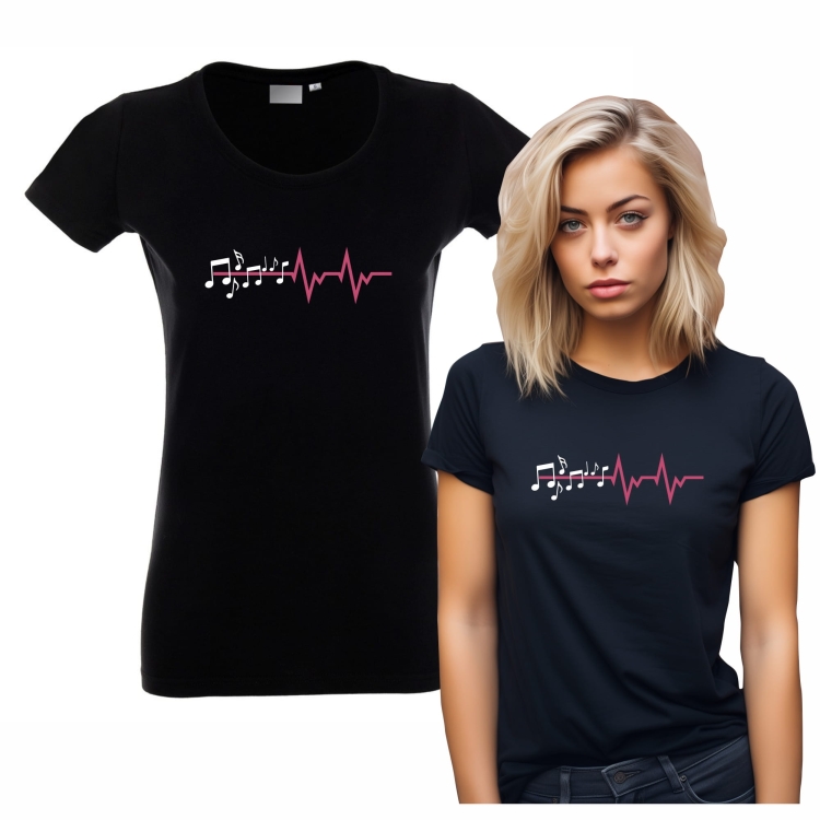 Koszulka czarna dla miłośniczki muzyki
