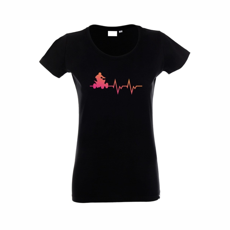 T-shirt czarny z nadrukiem Quad EKG