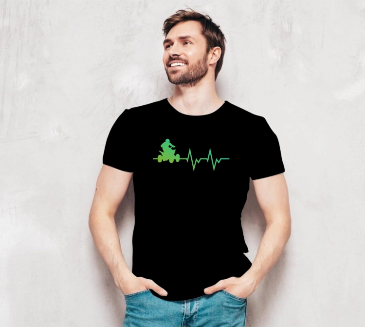 T-shirt czarny męski Quad