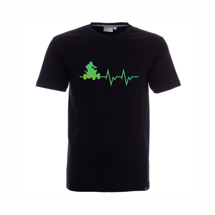 T-shirt czarny z nadrukiem Quad EKG
