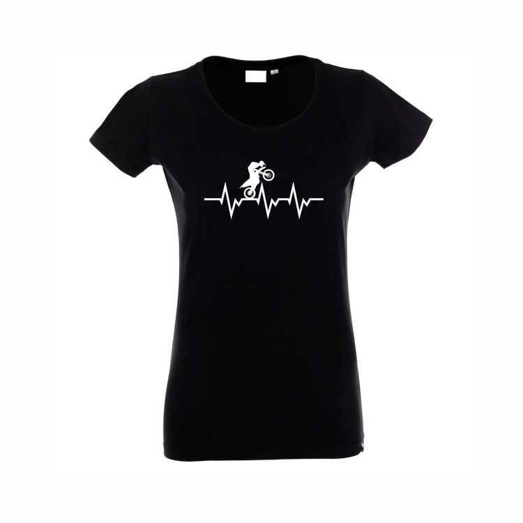 T-shirt damski czarny motocross