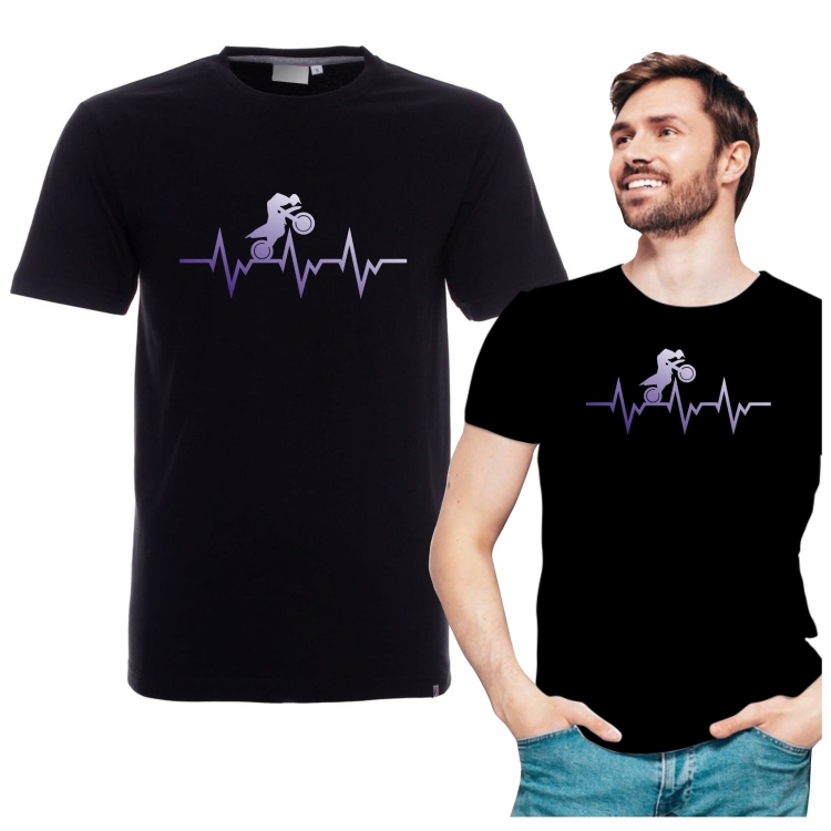 T-shirt czarny dla motocyklisty