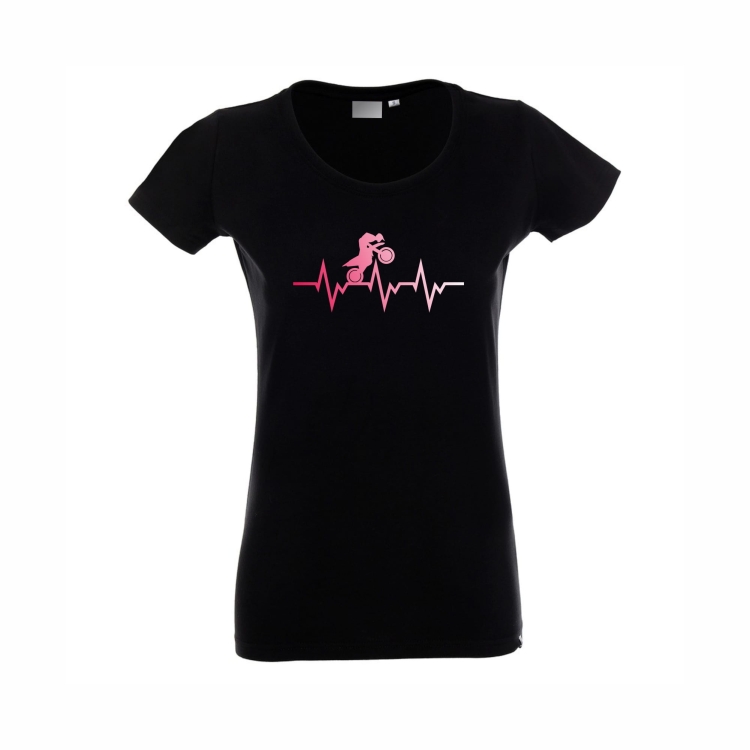 Koszulka damska czarna motor