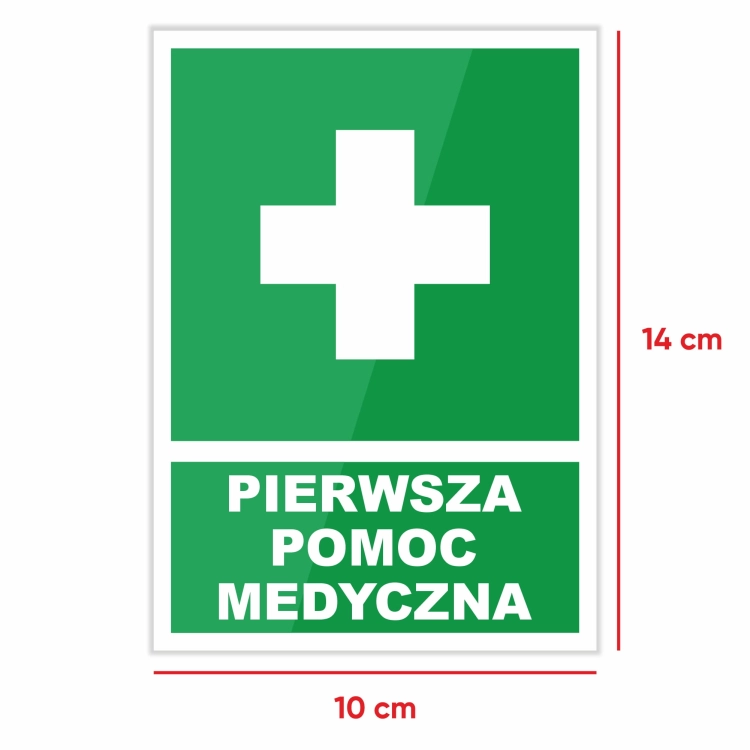 Wymiary naklejki pierwsza pomoc