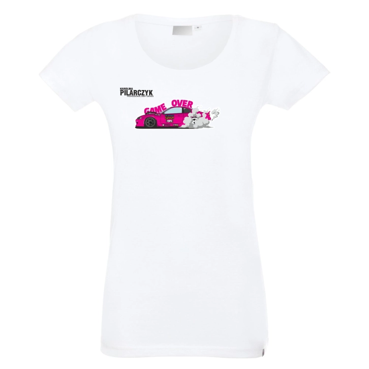T-shirt damski biały Game Over drift