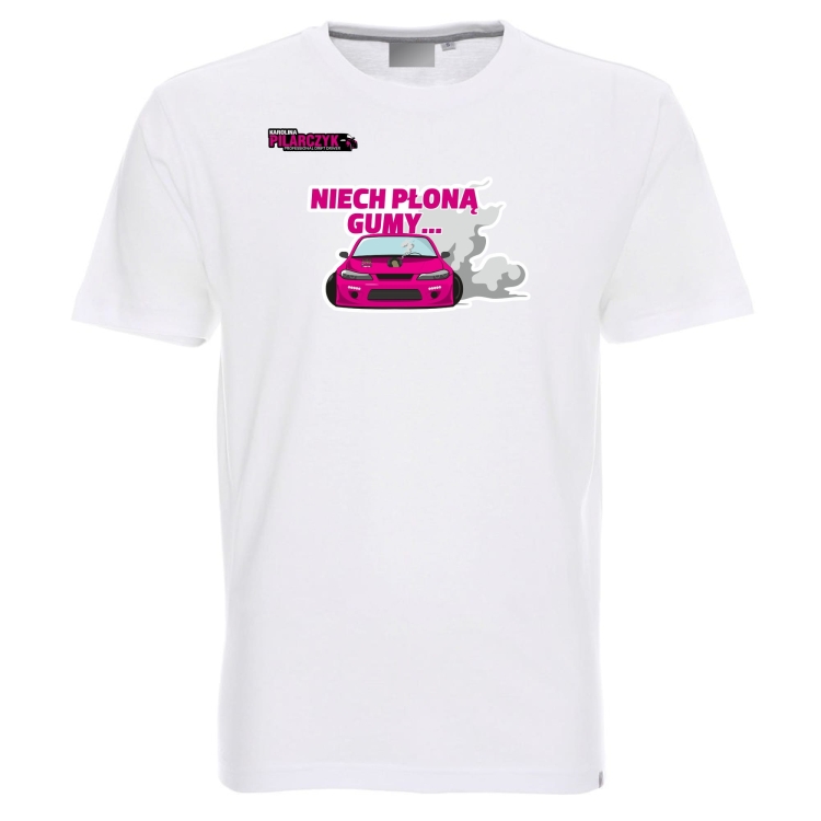 Koszulka biała niech płoną gumy drift