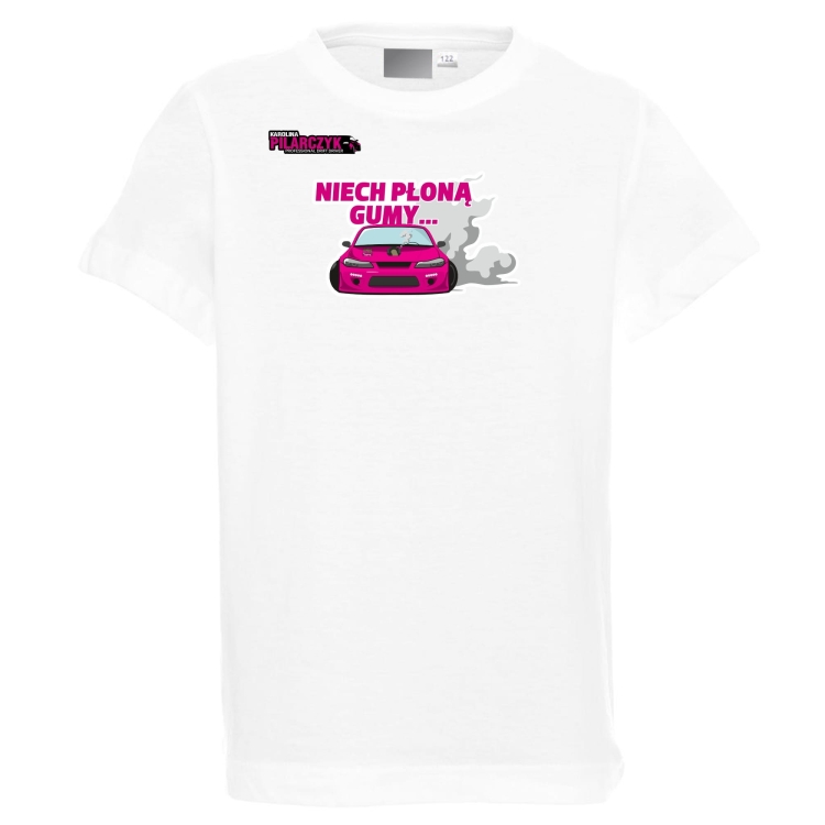 Koszulka biała dziecięca drift motorsport