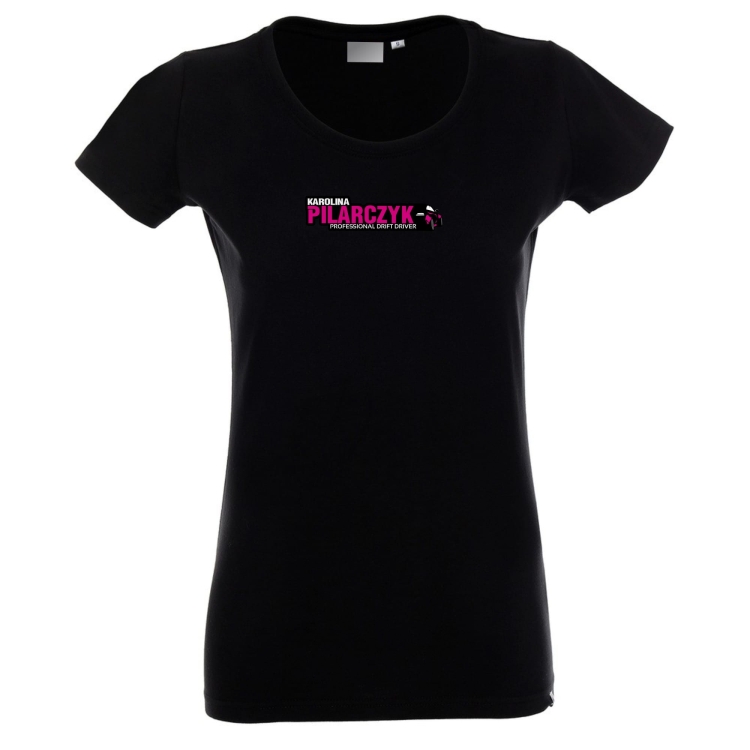 Koszulka damska z logo Karoliny Pilarczyk drifting czarna